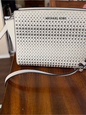 Michael Kors Cream Studded Crossbody Shoulder Bag
